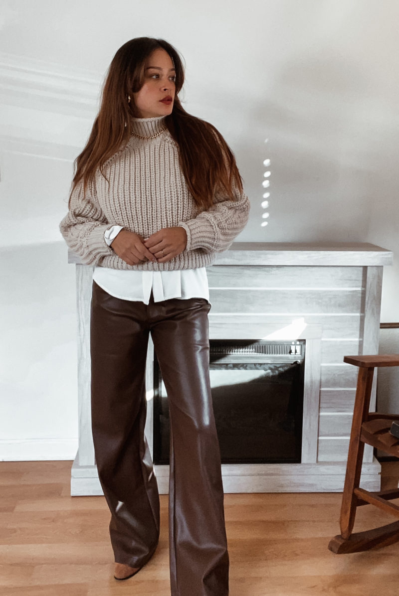 The Brown Faux Leather Pants That Make Any Outfit Val En La Casa 5641